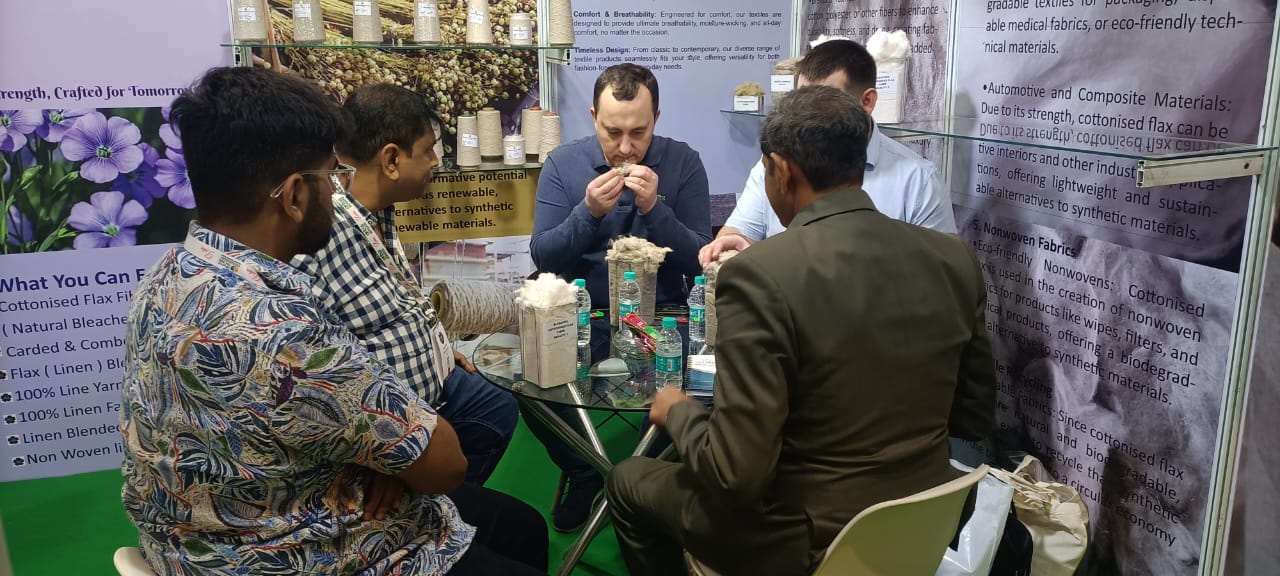 International export exhibition showcasing sesame seeds and spices