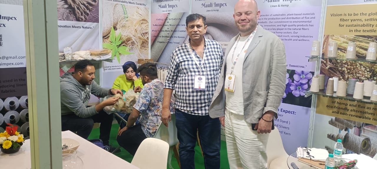 International export exhibition showcasing sesame seeds and spices