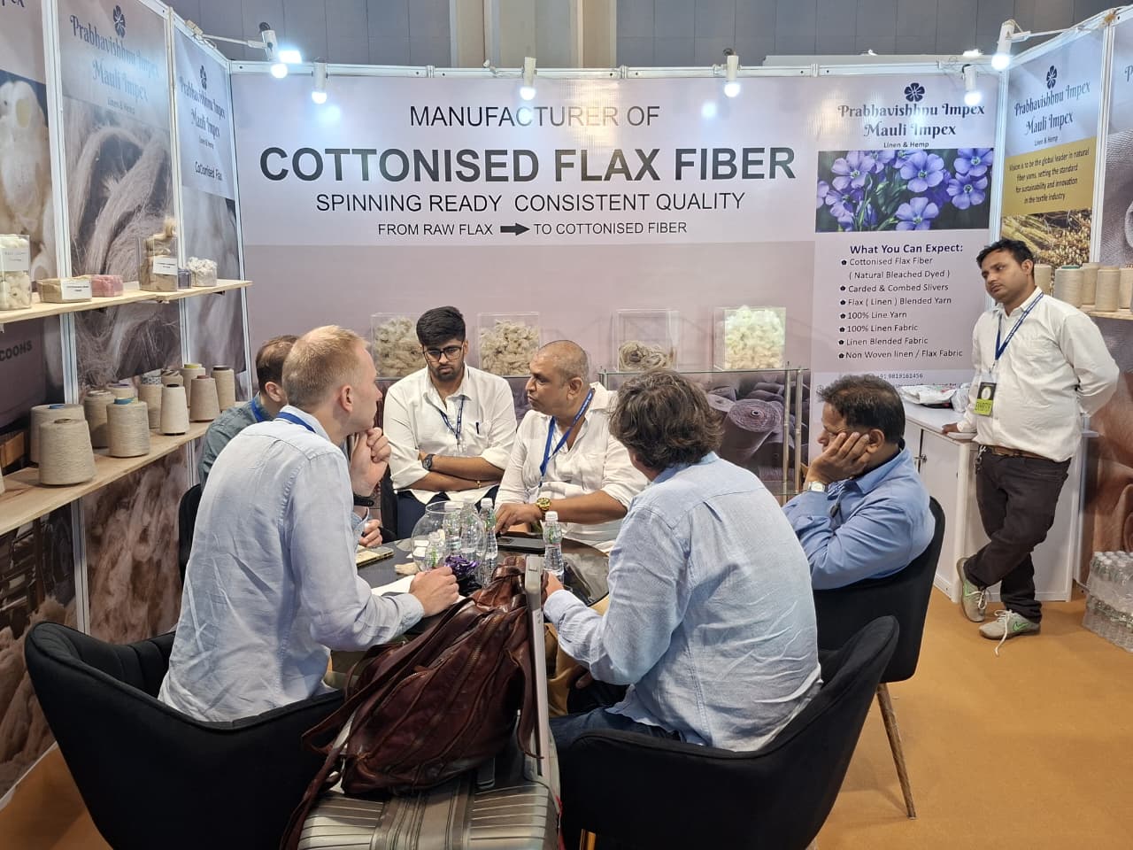Business meeting with buyers during international trade exhibition