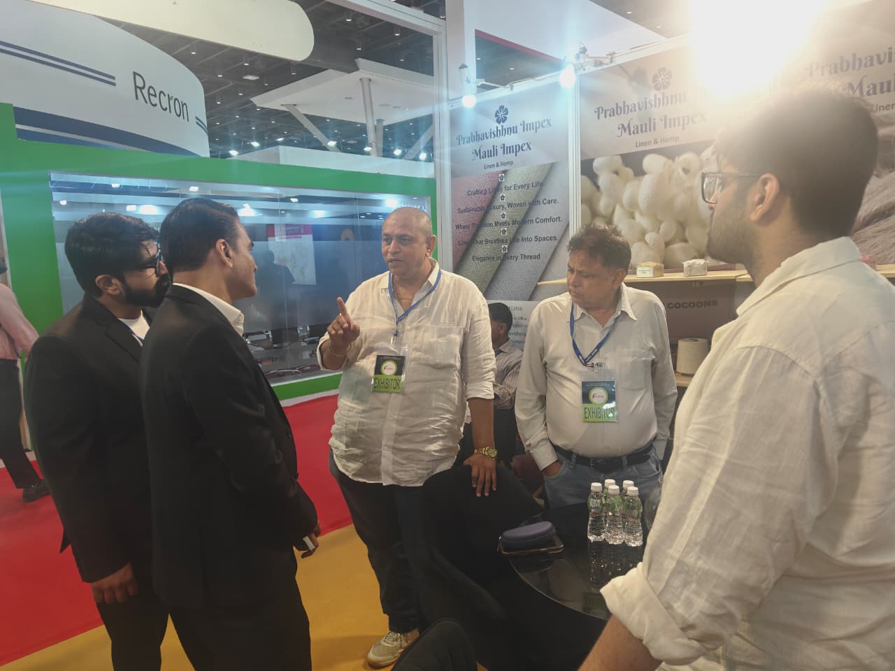 International export exhibition showcasing sesame seeds and spices