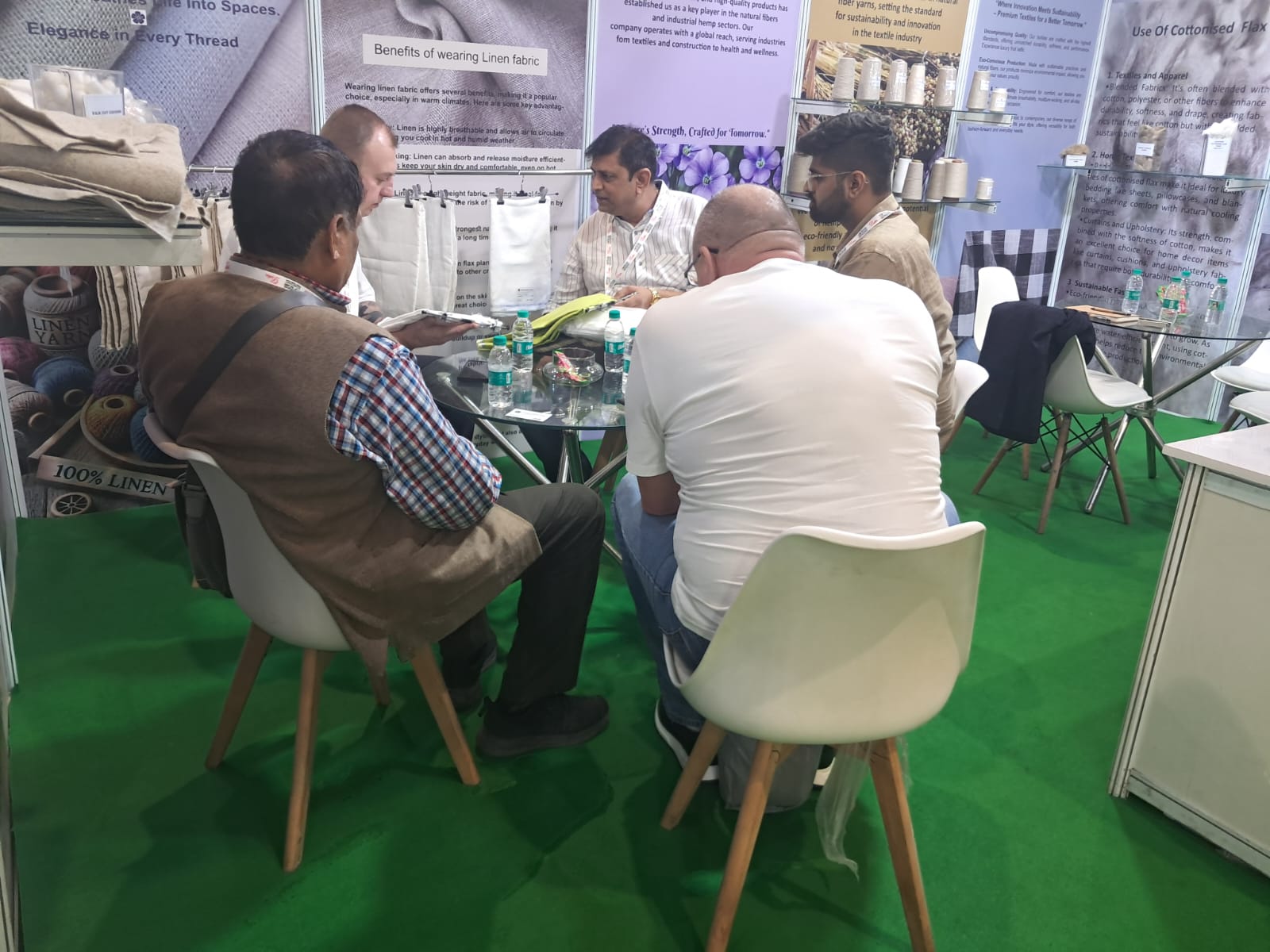 International export exhibition showcasing sesame seeds and spices